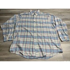 Vintage Par Four Mens Blue Pink Button Down‎ long Sleeve Shirt XL Casual